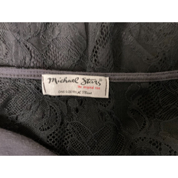 Michael Stars Black Drape Front Lace Back Top One Size - Picture 4 of 4